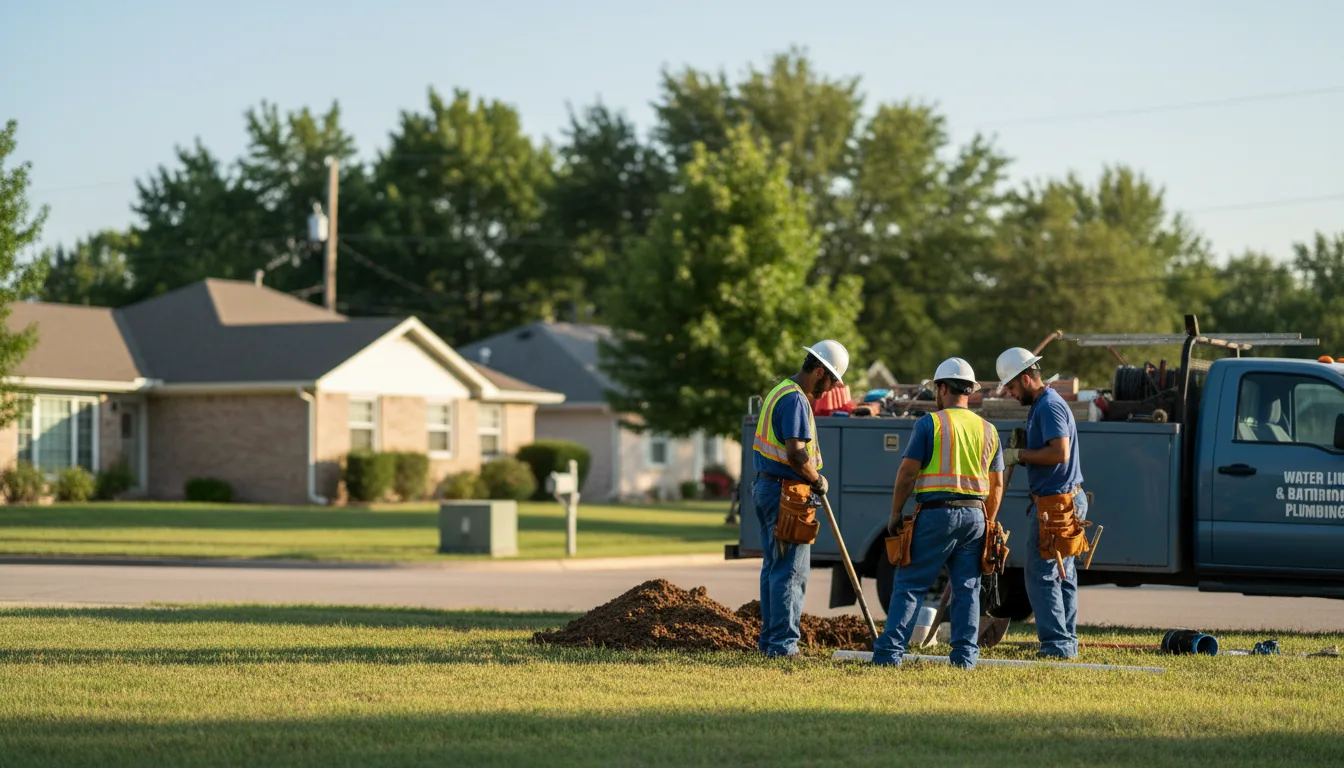 Residential water line and bathroom plumbing service in Sabinal, TX